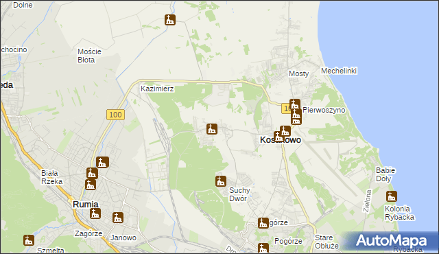 mapa Dębogórze, Dębogórze na mapie Targeo