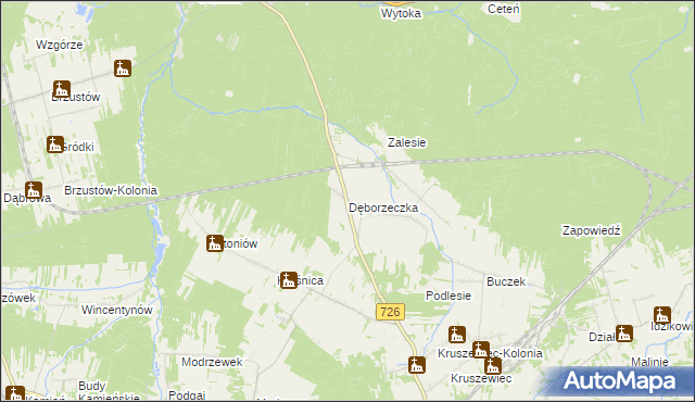 mapa Dęborzeczka, Dęborzeczka na mapie Targeo