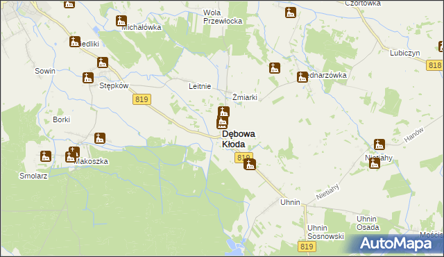 mapa Dębowa Kłoda, Dębowa Kłoda na mapie Targeo