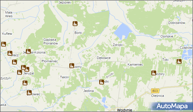 mapa Dębowce, Dębowce na mapie Targeo