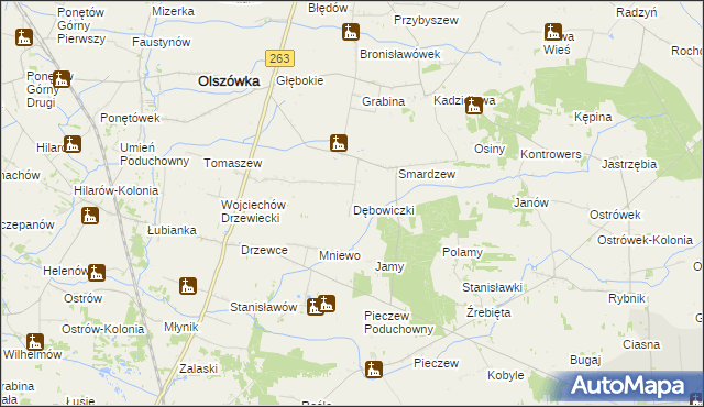 mapa Dębowiczki, Dębowiczki na mapie Targeo