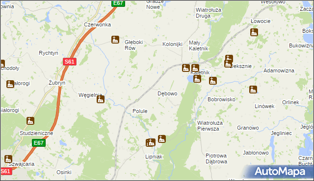 mapa Dębowo gmina Szypliszki, Dębowo gmina Szypliszki na mapie Targeo