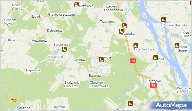 mapa Dębowola, Dębowola na mapie Targeo