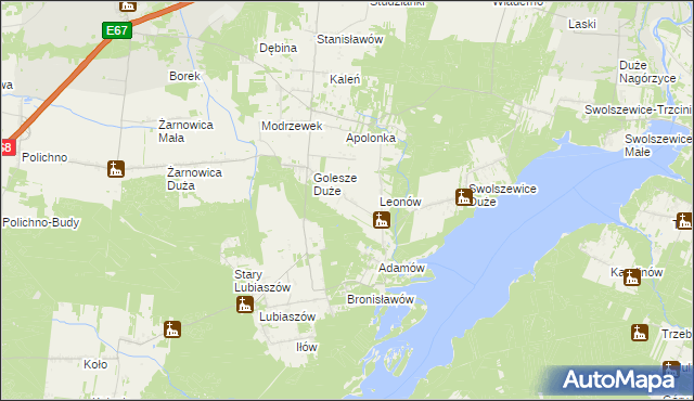 mapa Dębsko gmina Wolbórz, Dębsko gmina Wolbórz na mapie Targeo