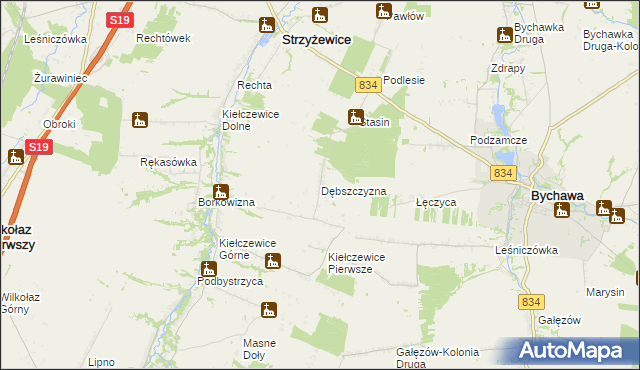 mapa Dębszczyzna, Dębszczyzna na mapie Targeo