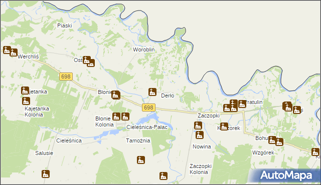 mapa Derło, Derło na mapie Targeo