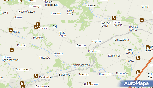 mapa Deszno, Deszno na mapie Targeo