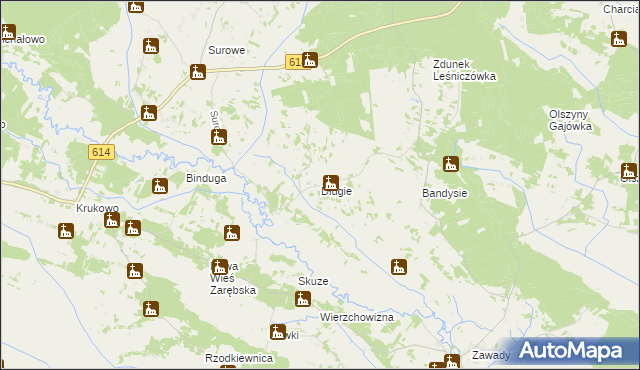 mapa Długie gmina Czarnia, Długie gmina Czarnia na mapie Targeo