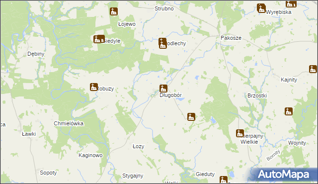 mapa Długobór, Długobór na mapie Targeo