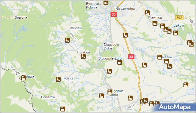 mapa Długopole-Zdrój, Długopole-Zdrój na mapie Targeo