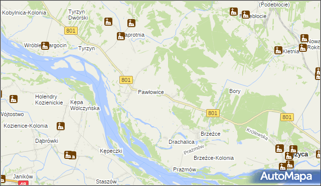 mapa Długowola gmina Stężyca, Długowola gmina Stężyca na mapie Targeo