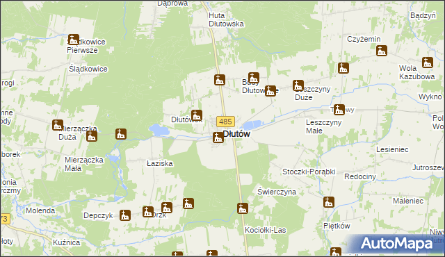 mapa Dłutów, Dłutów na mapie Targeo