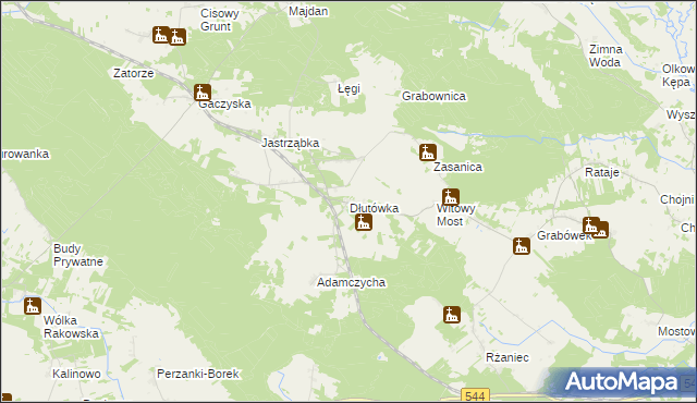 mapa Dłutówka, Dłutówka na mapie Targeo