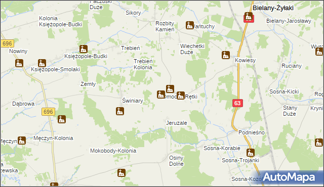 mapa Dmochy-Rętki, Dmochy-Rętki na mapie Targeo