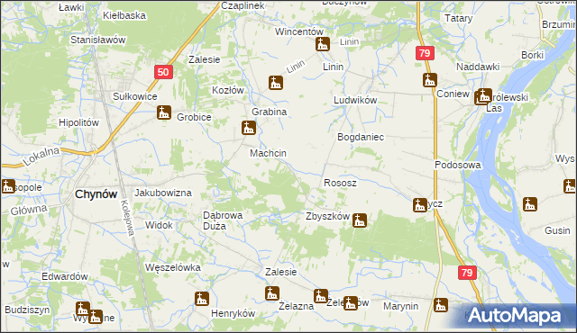 mapa Dobiecin gmina Chynów, Dobiecin gmina Chynów na mapie Targeo