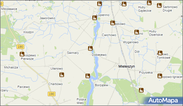 mapa Dobiejewo, Dobiejewo na mapie Targeo