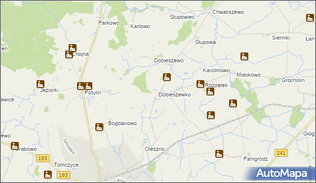 mapa Dobieszewko gmina Kcynia, Dobieszewko gmina Kcynia na mapie Targeo