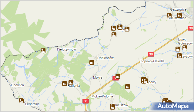 mapa Dobieszów gmina Głubczyce, Dobieszów gmina Głubczyce na mapie Targeo