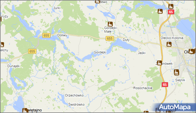 mapa Dobki gmina Olecko, Dobki gmina Olecko na mapie Targeo