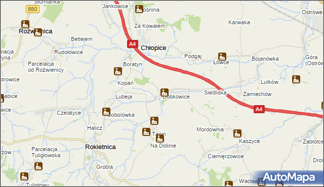 mapa Dobkowice gmina Chłopice, Dobkowice gmina Chłopice na mapie Targeo