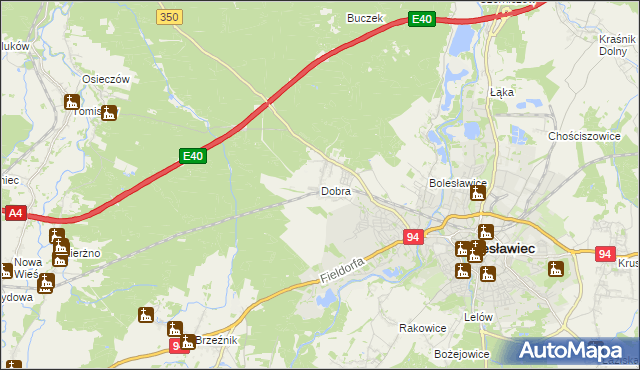 mapa Dobra gmina Bolesławiec, Dobra gmina Bolesławiec na mapie Targeo