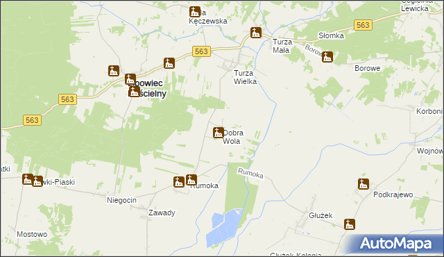 mapa Dobra Wola gmina Lipowiec Kościelny, Dobra Wola gmina Lipowiec Kościelny na mapie Targeo