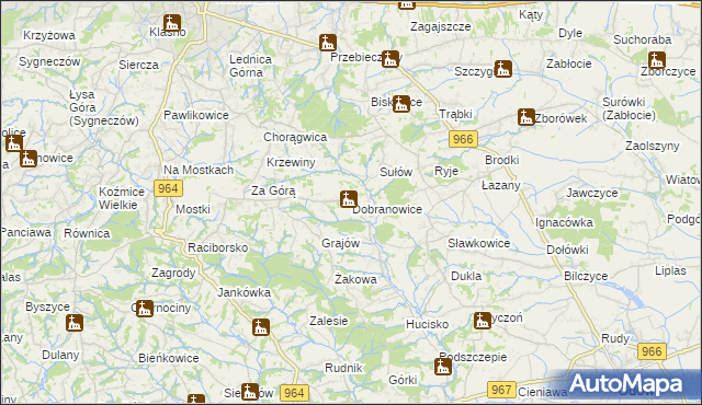 mapa Dobranowice gmina Wieliczka, Dobranowice gmina Wieliczka na mapie Targeo