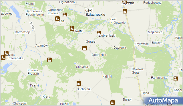 mapa Dobrenice, Dobrenice na mapie Targeo