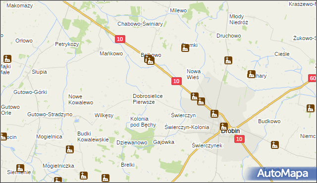 mapa Dobrosielice Drugie, Dobrosielice Drugie na mapie Targeo