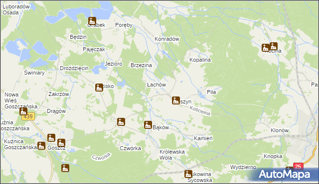 mapa Dobrzec gmina Sośnie, Dobrzec gmina Sośnie na mapie Targeo