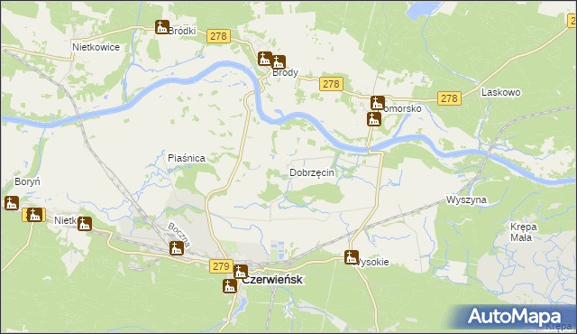 mapa Dobrzęcin, Dobrzęcin na mapie Targeo