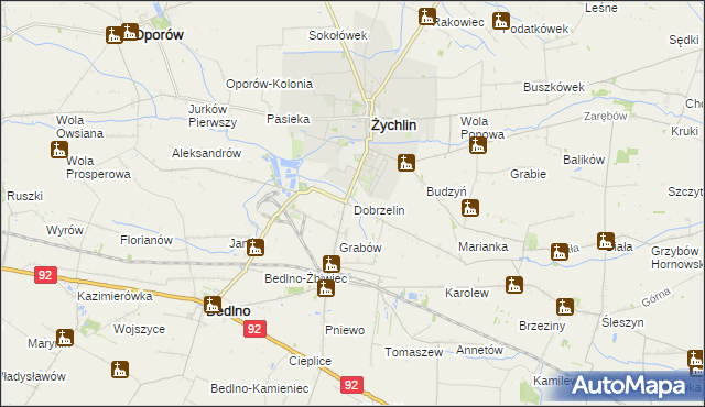 mapa Dobrzelin, Dobrzelin na mapie Targeo