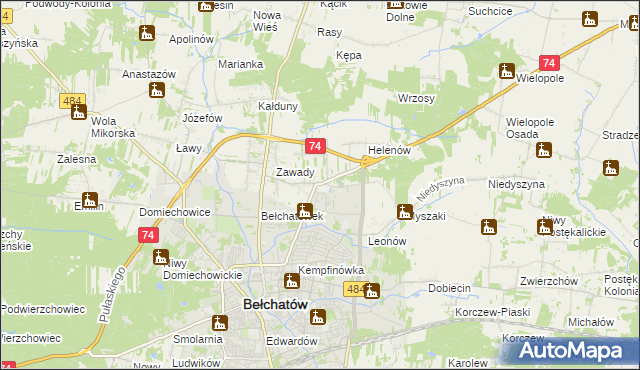 mapa Dobrzelów, Dobrzelów na mapie Targeo