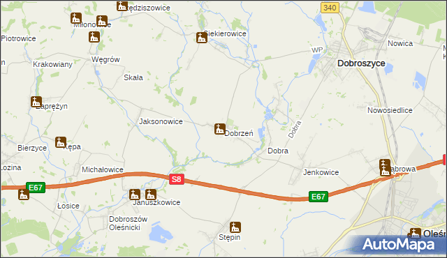 mapa Dobrzeń, Dobrzeń na mapie Targeo