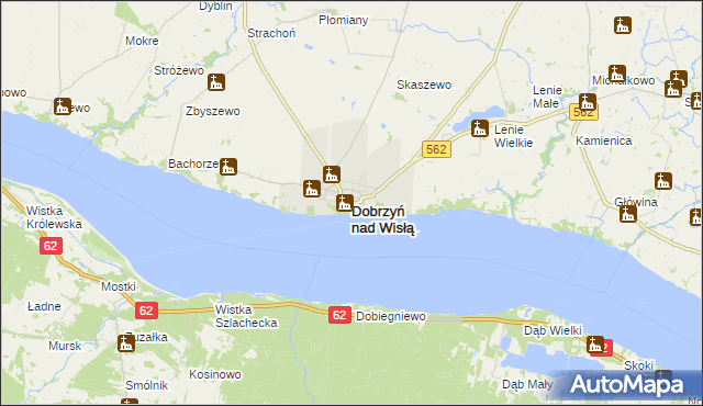 mapa Dobrzyń nad Wisłą, Dobrzyń nad Wisłą na mapie Targeo