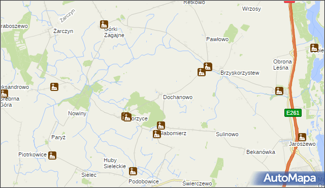 mapa Dochanowo, Dochanowo na mapie Targeo