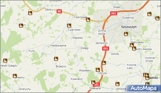 mapa Dołęgi, Dołęgi na mapie Targeo