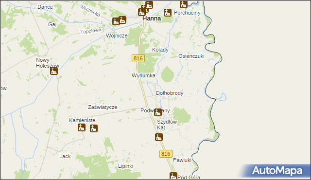 mapa Dołhobrody, Dołhobrody na mapie Targeo