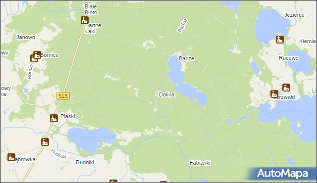 mapa Dolina gmina Susz, Dolina gmina Susz na mapie Targeo