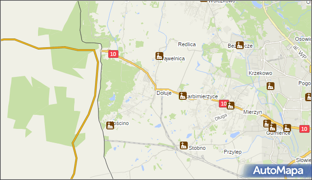 mapa Dołuje, Dołuje na mapie Targeo