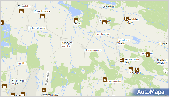 mapa Domanowice, Domanowice na mapie Targeo