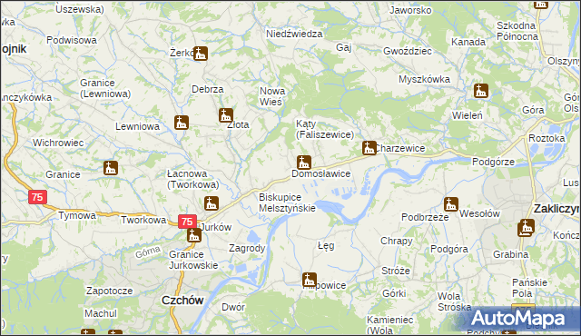 mapa Domosławice, Domosławice na mapie Targeo