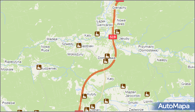 mapa Domostawa, Domostawa na mapie Targeo