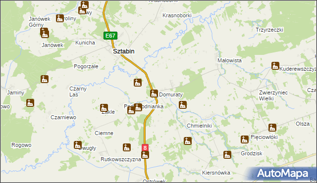 mapa Domuraty, Domuraty na mapie Targeo