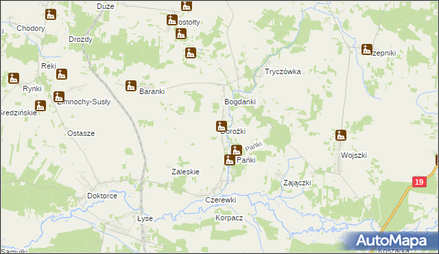 mapa Dorożki, Dorożki na mapie Targeo