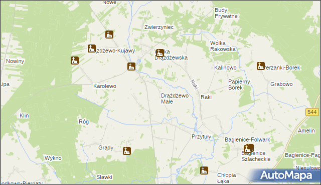 mapa Drążdżewo Małe, Drążdżewo Małe na mapie Targeo