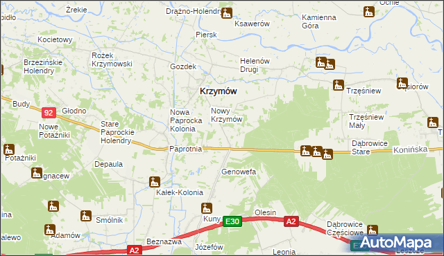 mapa Drążeń, Drążeń na mapie Targeo