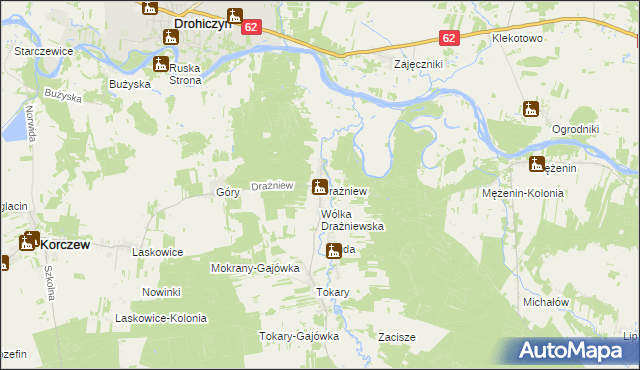 mapa Drażniew, Drażniew na mapie Targeo