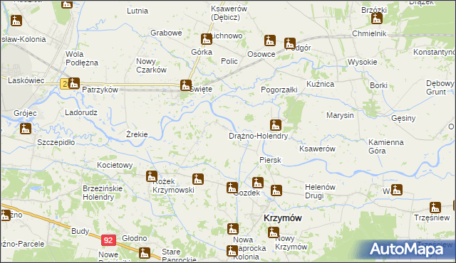 mapa Drążno-Holendry, Drążno-Holendry na mapie Targeo