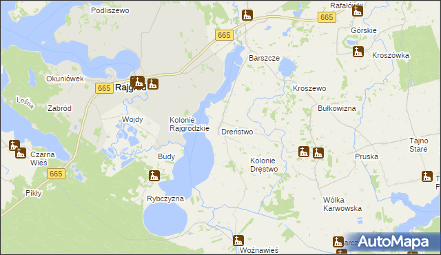 mapa Dreństwo, Dreństwo na mapie Targeo